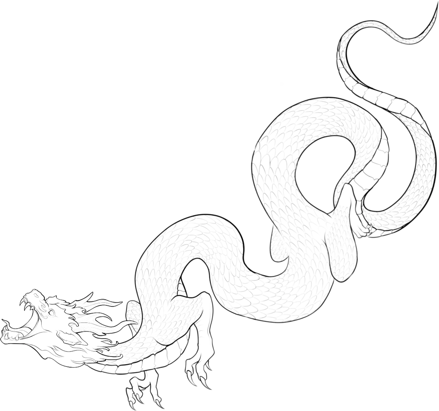 Fineline dragon artwork